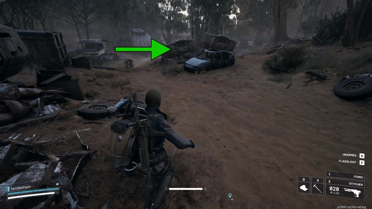 R6 Marketplace compass near broken down vehicles